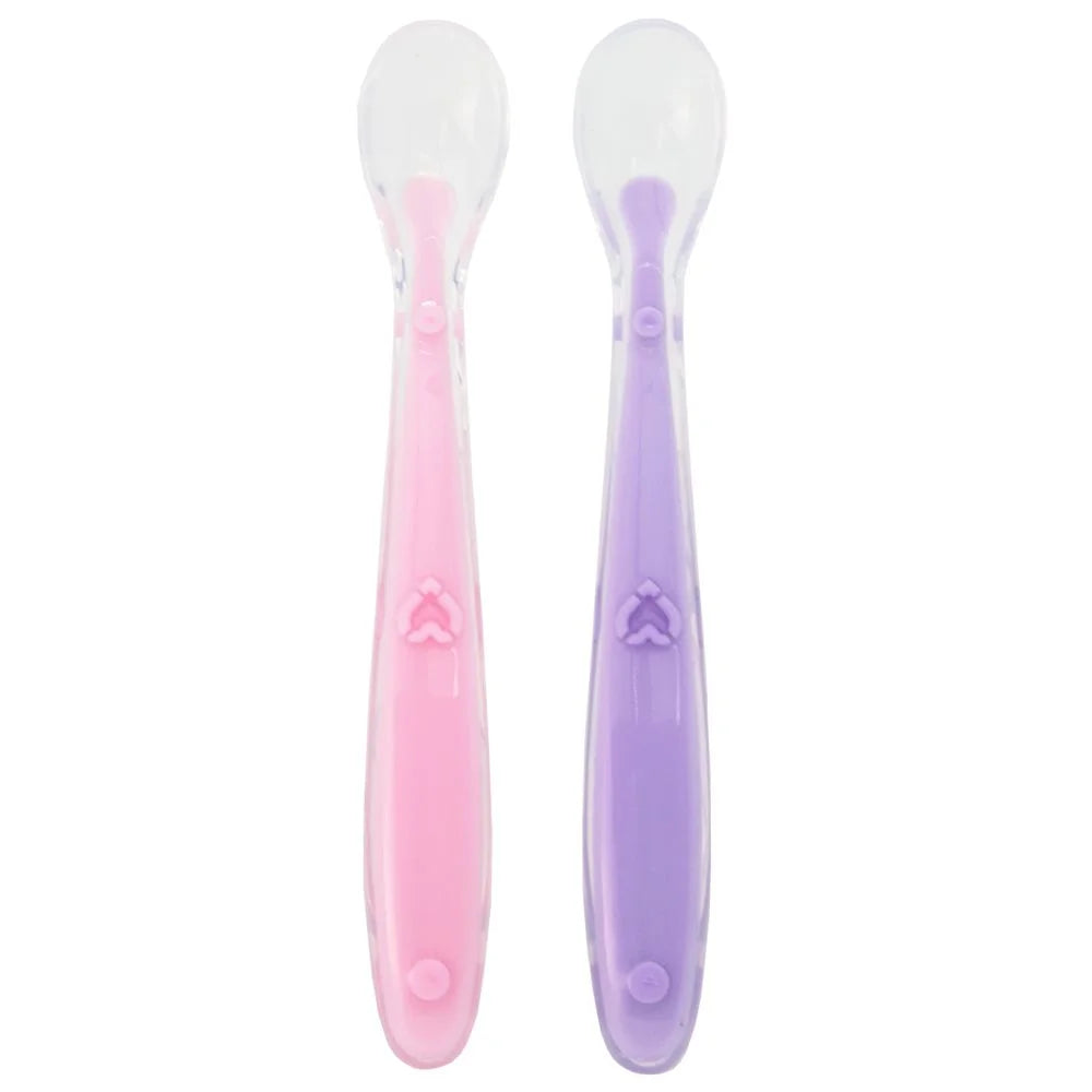 Kit 2 Colheres em Silicone Rosa e Lilás - Buba