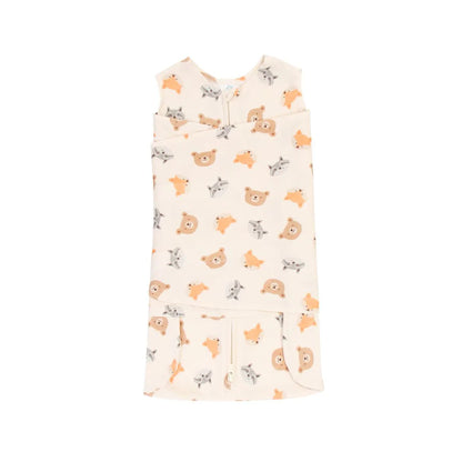 Saco de Dormir Swaddle em Algodão Natural Urso RN - (0 a 3 meses)