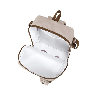 Mochila Prisma com Porta Chupeta Areia - Batistela Baby
