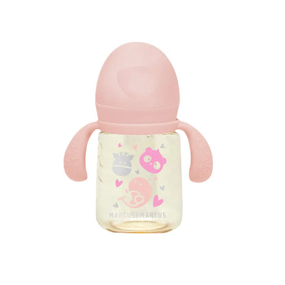 Copo de Transição Bico e Canudo em Silicone 180ml Rosa - Marcus & Marcus