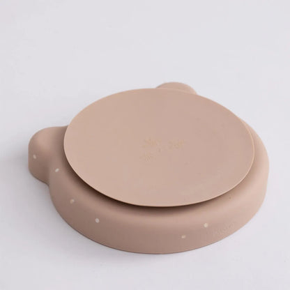 Kit Alimentação 6 Pcs Prato, Copo, Babador 3 Colheres Marrom - Petit Pia