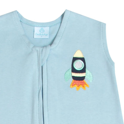 Saco de Dormir em Algodão Egípcio Azul Foguete - Casulo de Anjo