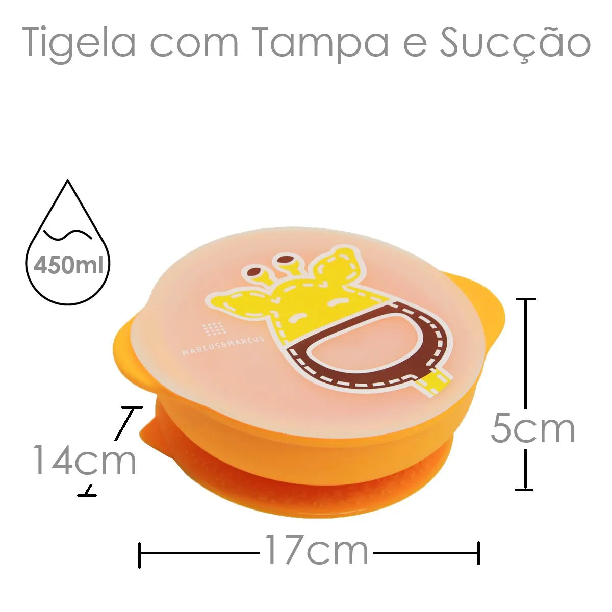 Tigela Com Sucção E Tampa - Marcus E Marcus - Gl