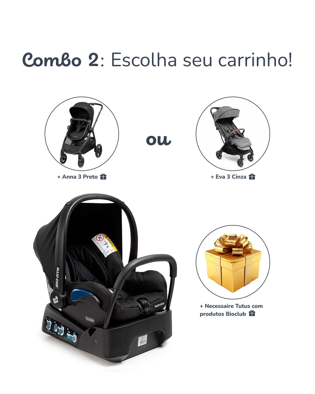 Combo 2: Escolha seu Carrinho - Anna³ Preto