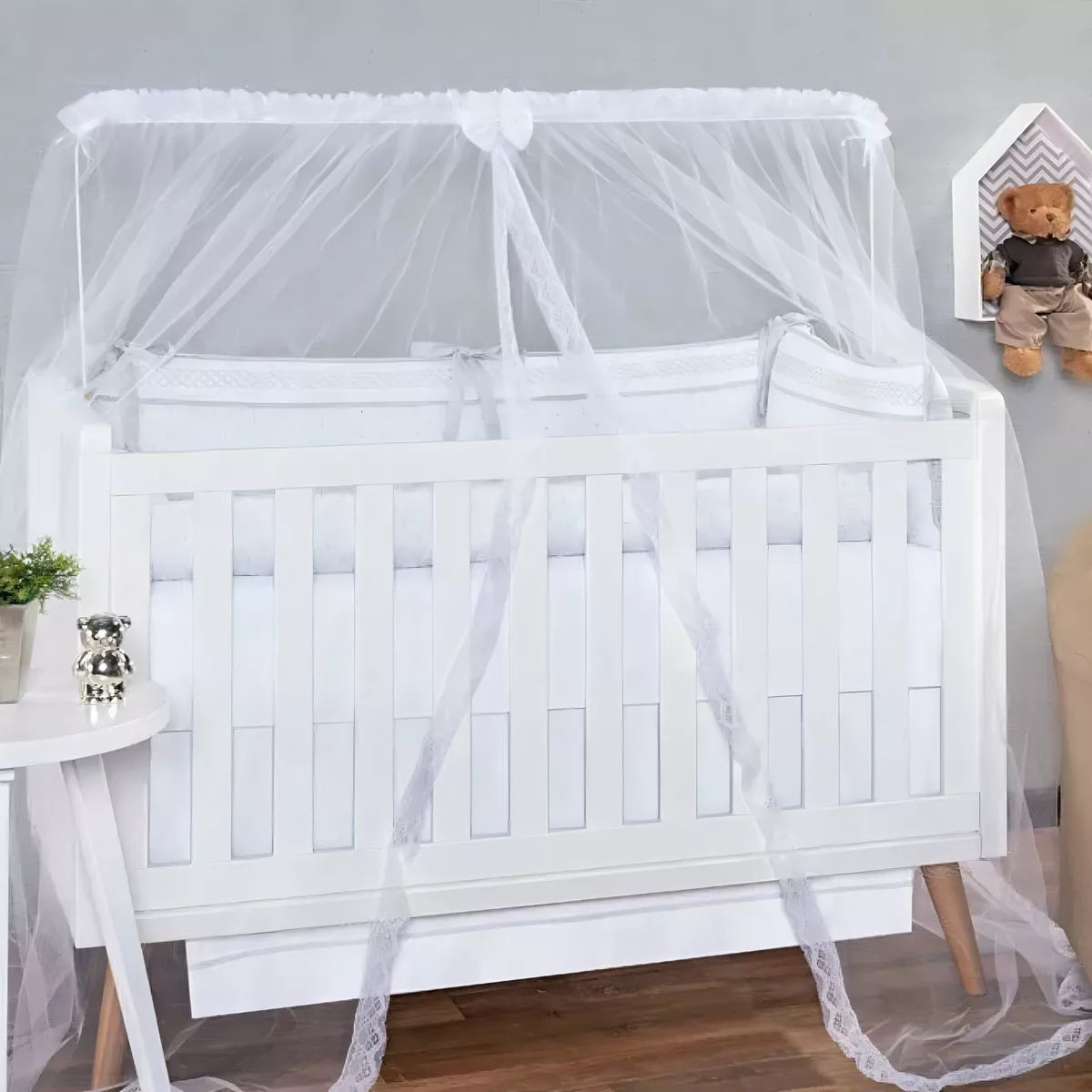 Mosquiteiro para Berço Tule Varal Branco - Batistela Baby