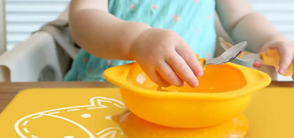 Kit Com Tigela Com Sucção E Primeiro Garfo E Colher Com Inox - Girafa Lola