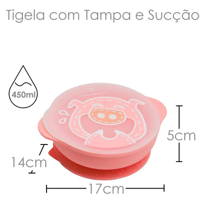 Tigela Com Sucção E Tampa - Marcus E Marcus - Porp