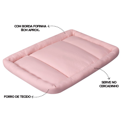 Colchonete Basic Dobrável 100% algodão Rose - Batistela Baby