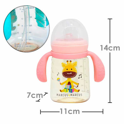 Copo De Transição Com Bico E Canudo 180ml - Marcus & Marcus  - Girafa Lola