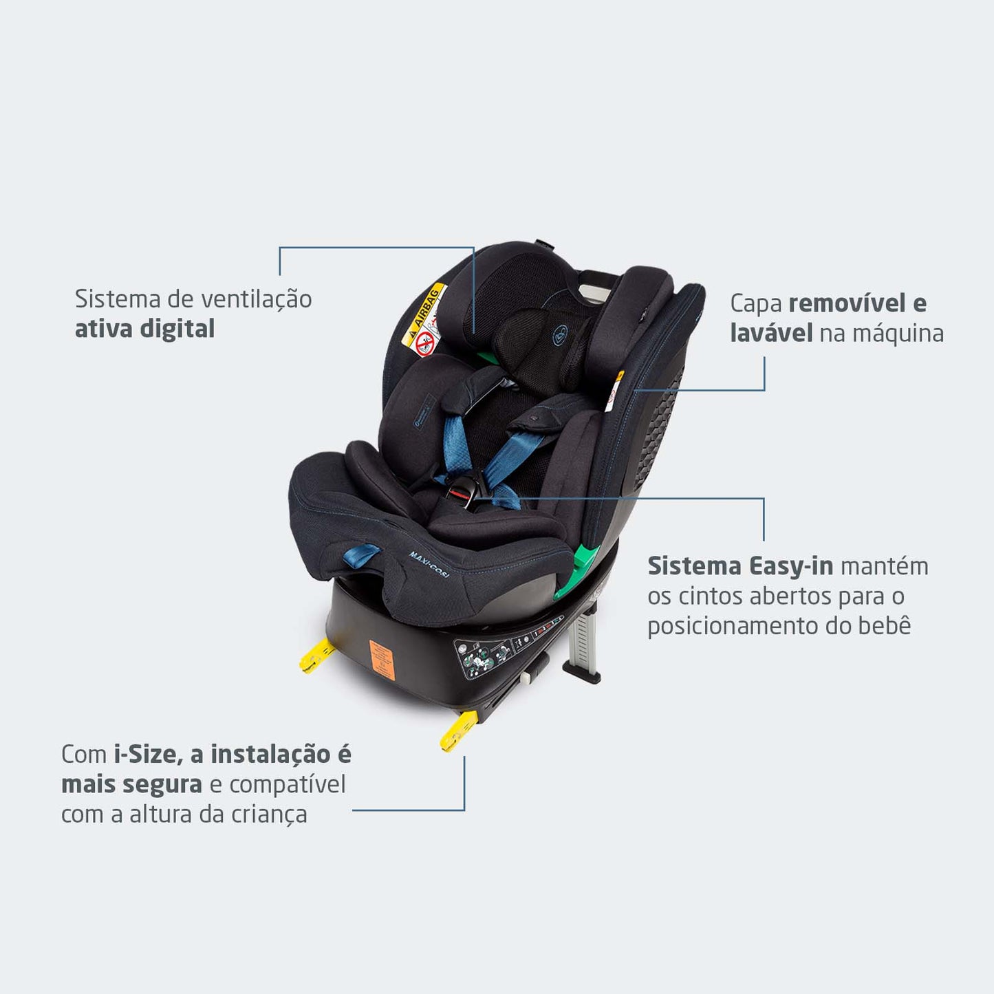 Cadeirinha Spinel 360 smart Max A.black T - Max Cosi