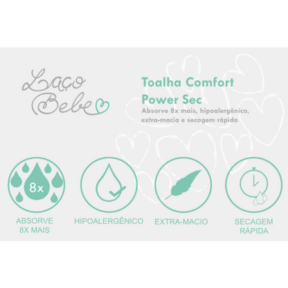 Toalha Comfort Power Sec Cinza - Laço Bebê