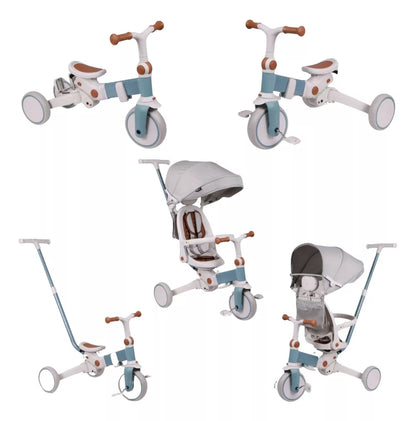 Tricíclo Multifuncional E-lite Trike - Off White/Azul - Premium Baby