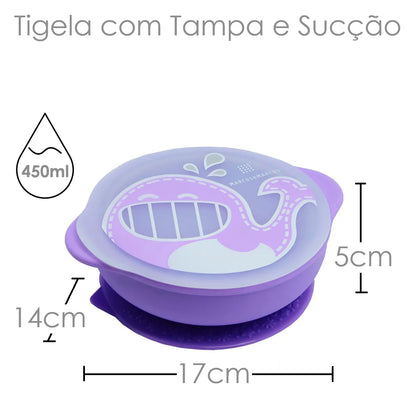 Tigela Com Sucção E Tampa - Marcus E Marcus - Bw