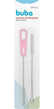 Kit 2 Escovas para Canudo Rosa - Buba