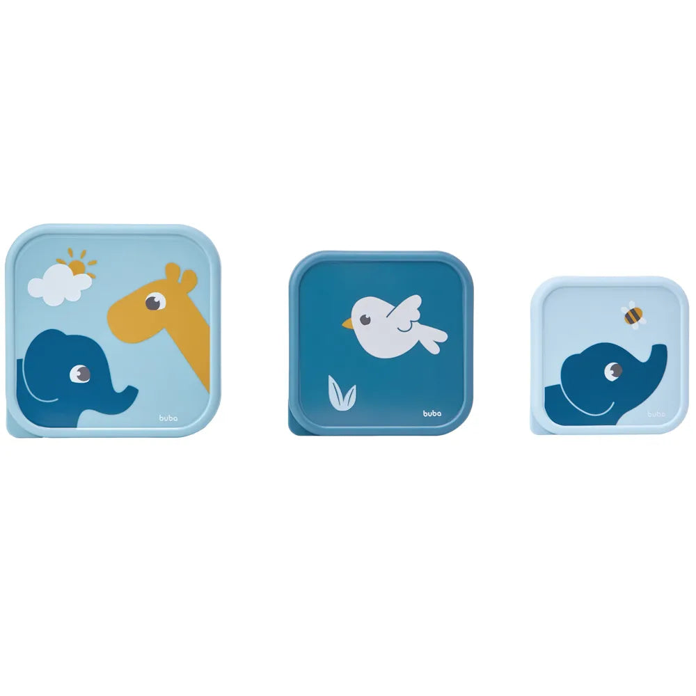 Kit 3 Potinhos Cloudy Azul - Buba
