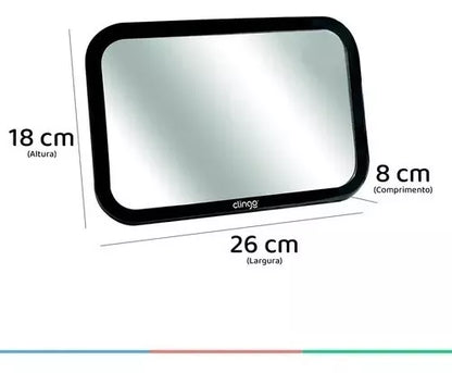 Espelho Retrovisor para Banco Traseiro Grande - Clingo