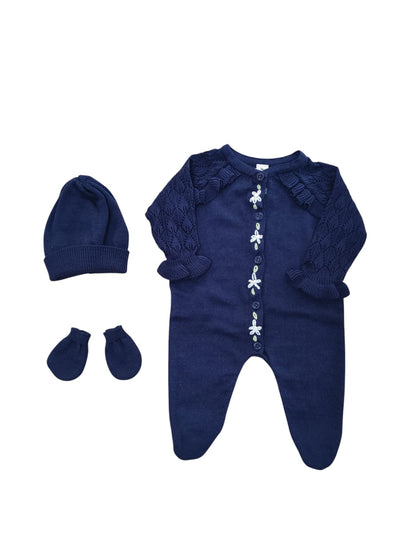 KIT MACACÃO E MANTA TRICOT BEBÊ - MINI LADY MINI LORD