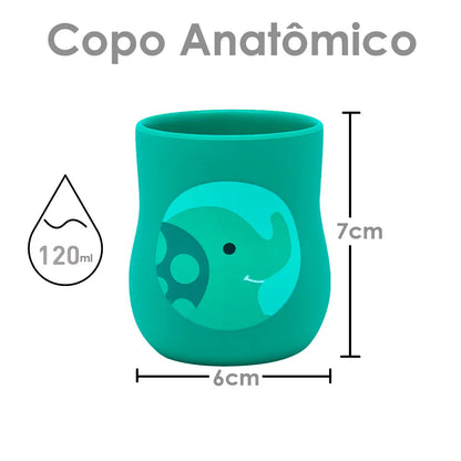 Copo Anatômico em Silicone 120ml Elefante Ollie - Marcus e Marcus