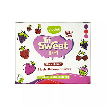 Tri Sweet - Stick 3 Em 1: Blush, Batom E Sombra Fps 30 - Bioclub