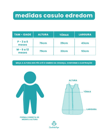 Saco de dormir Edredom Listrado - Casulo de Anjo