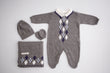 KIT MACACÃO E MANTA TRICOT BEBÊ NICK - MINI LADY MINI LORD