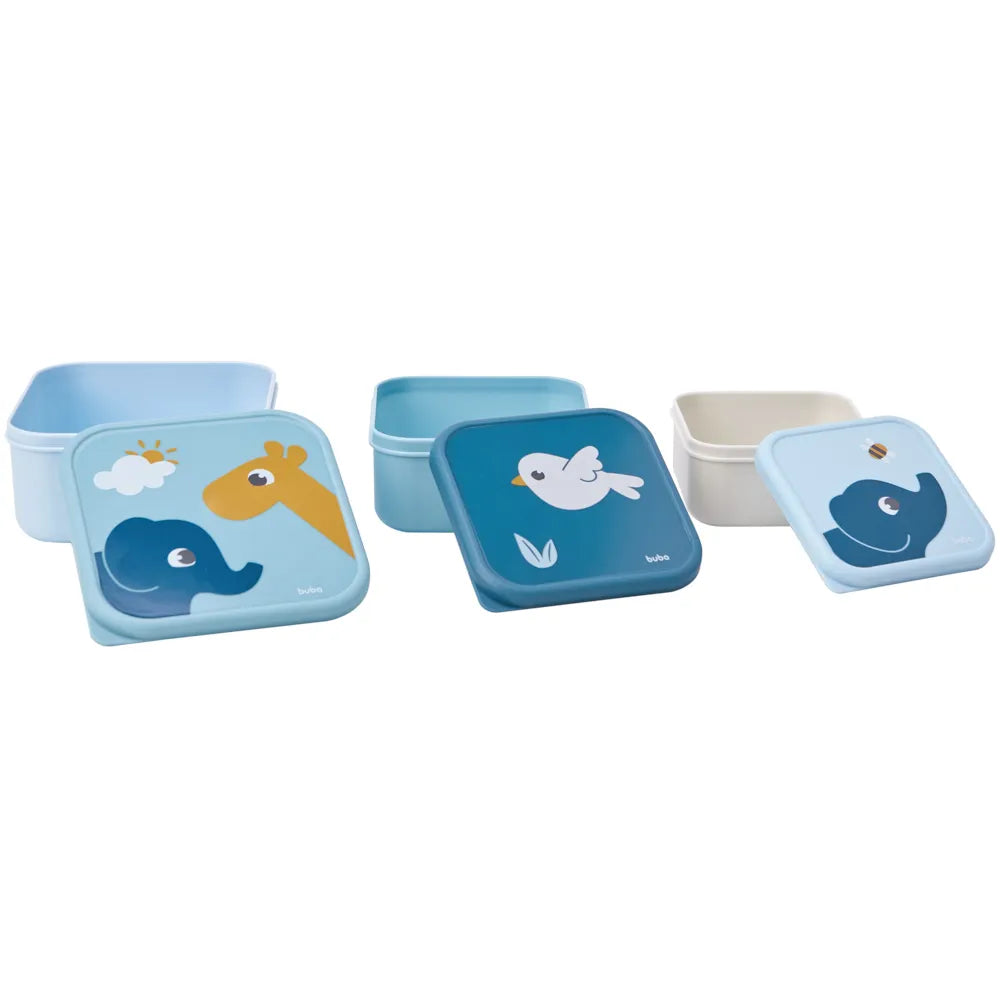 Kit 3 Potinhos Cloudy Azul - Buba