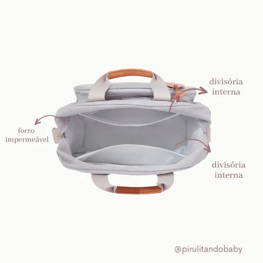 Bolsa Grande Cuidado Cinza - Pirulitando