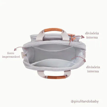 Bolsa Grande Cuidado Cinza - Pirulitando