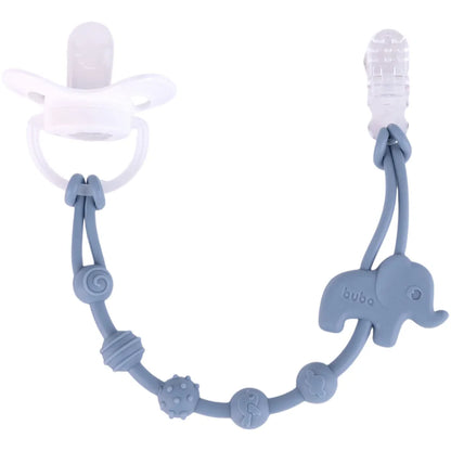 Prendedor De Chupeta Em Silicone Cloudy Elefante - Buba