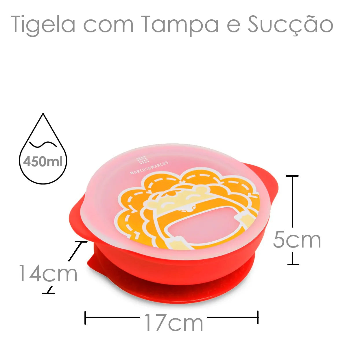 Tigela Com Sucção E Tampa - Marcus E Marcus - Lm