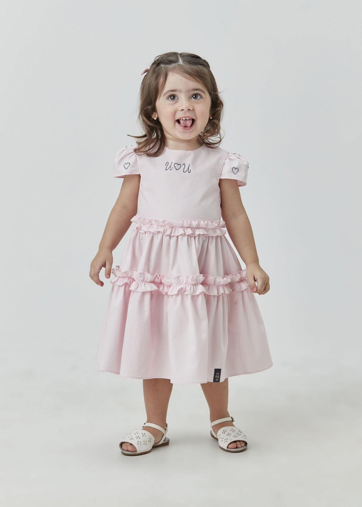 Vestido Midi Rosa Claro - Um Mais Um