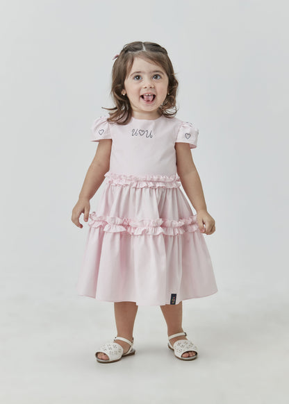 Vestido Midi Rosa Claro - Um Mais Um