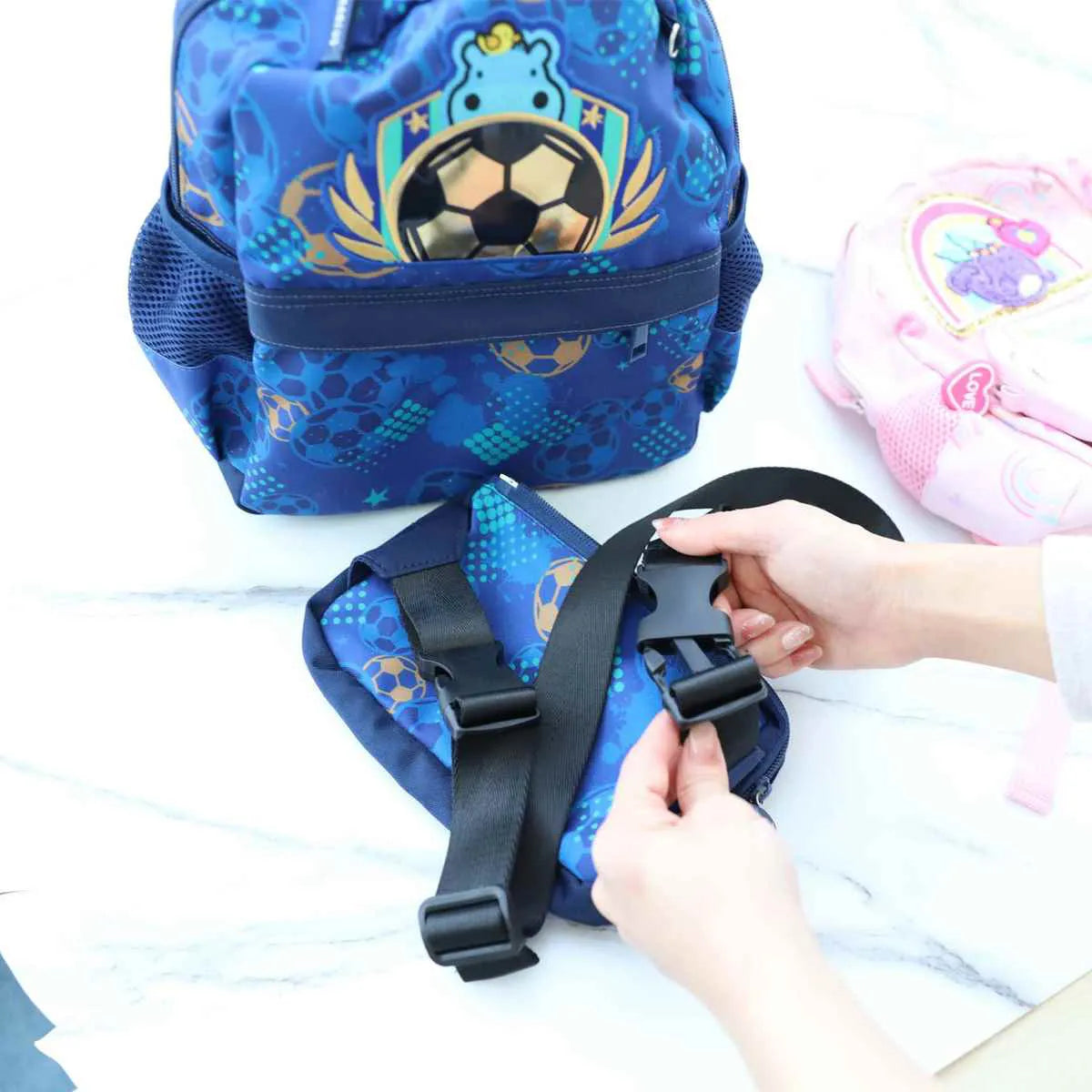 Mochila Escolar 2 Em 1 - Marcus E Marcus  - Azul