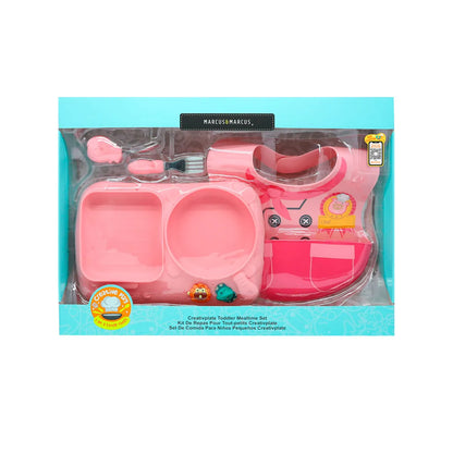 Kit De Alim C/ Prato 2 Div E Primeiro Garfo/colher Em Inox Chef - Rosa