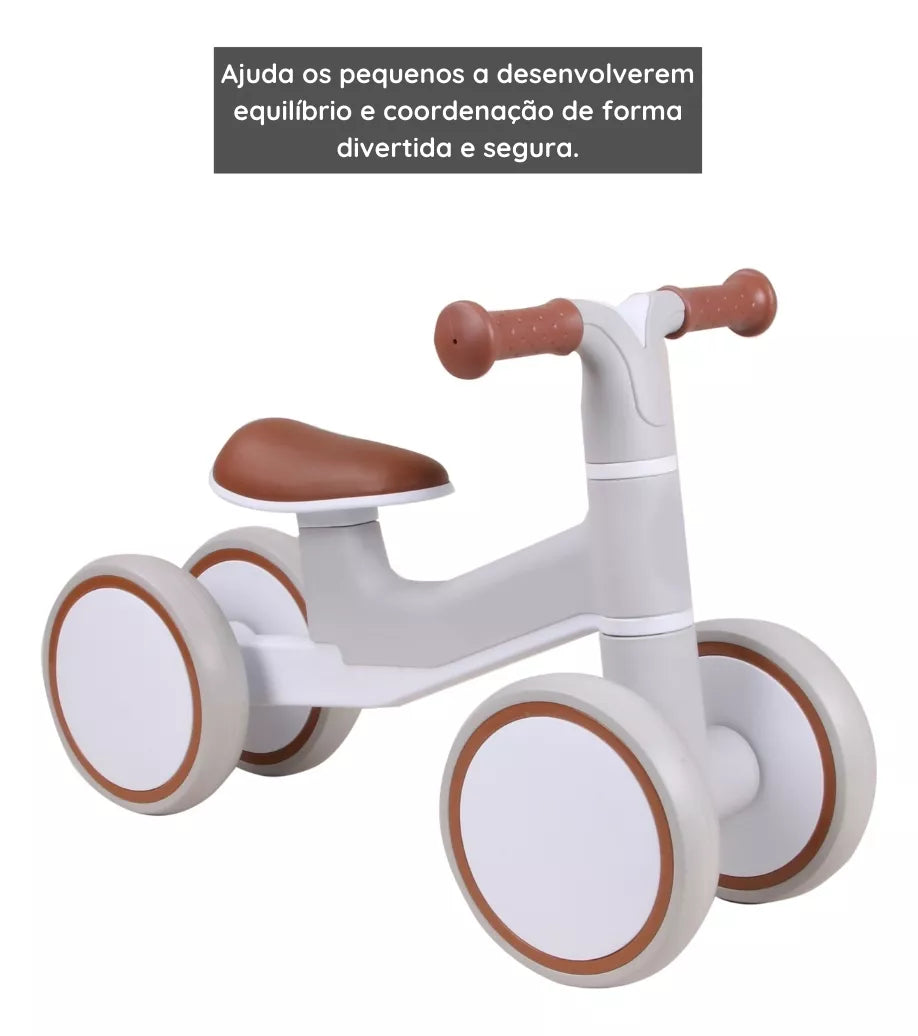 Bicicleta de Equilíbrio E-lite Rider Off-White com Cinza - Premium Baby