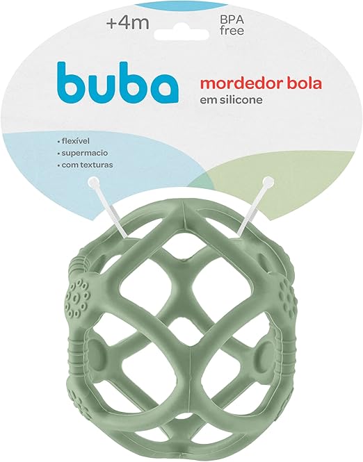 Mordedor Bola em Silicone - Verde, Azul e Rosa - Buba
