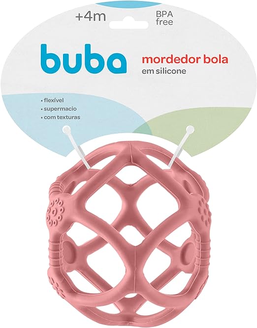 Mordedor Bola em Silicone - Verde, Azul e Rosa - Buba