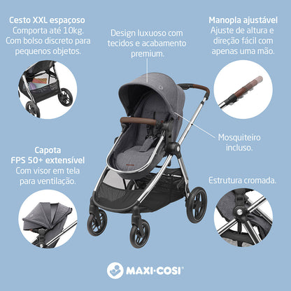 Carrinho Anna³ Luxe Twillic Grey - Maxi-Cosi