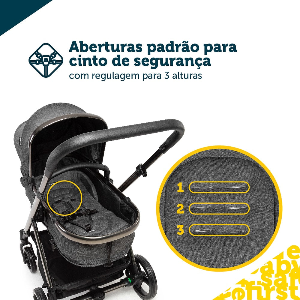 ALMOFADA PARA CARRINHO SAFECOMFORT DUPLA FACE CINZA - SAFETY 1st
