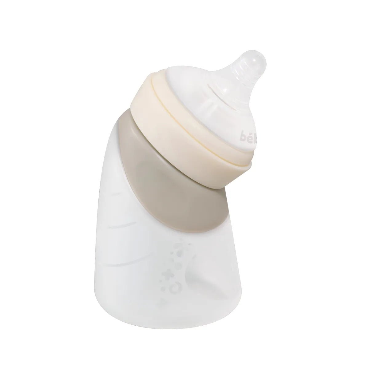 Mamadeira Angulada em Silicone 120ml Creme - Bébémarc