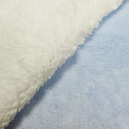 Cobertor Microfibra Plush com Sherpa Azul Bebê - Laço Bebê