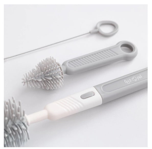 Kit Escovas De Silicone Para Limpeza De Mamadeiras E Canudos - Petit Pia