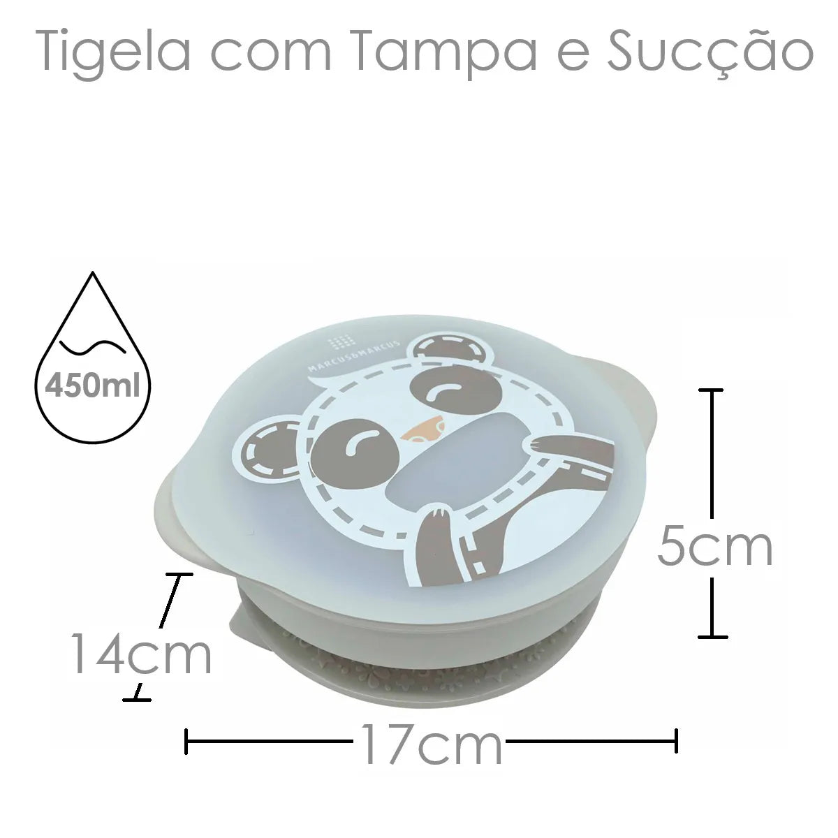 Tigela Com Sucção E Tampa - Marcus E Marcus - Panp