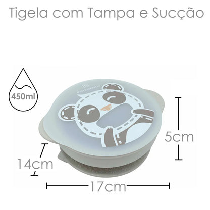 Tigela Com Sucção E Tampa - Marcus E Marcus - Panp