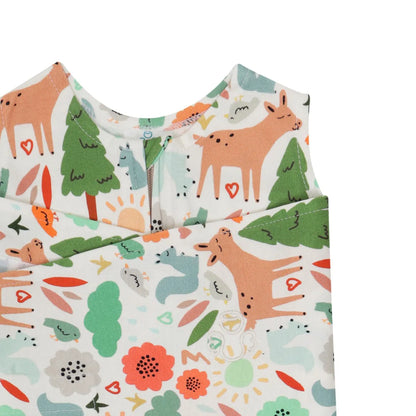 SACO DE DORMIR SWADDLE EM ALGODÃO EGÍPCIO FLORESTA - CASULO DE ANJO