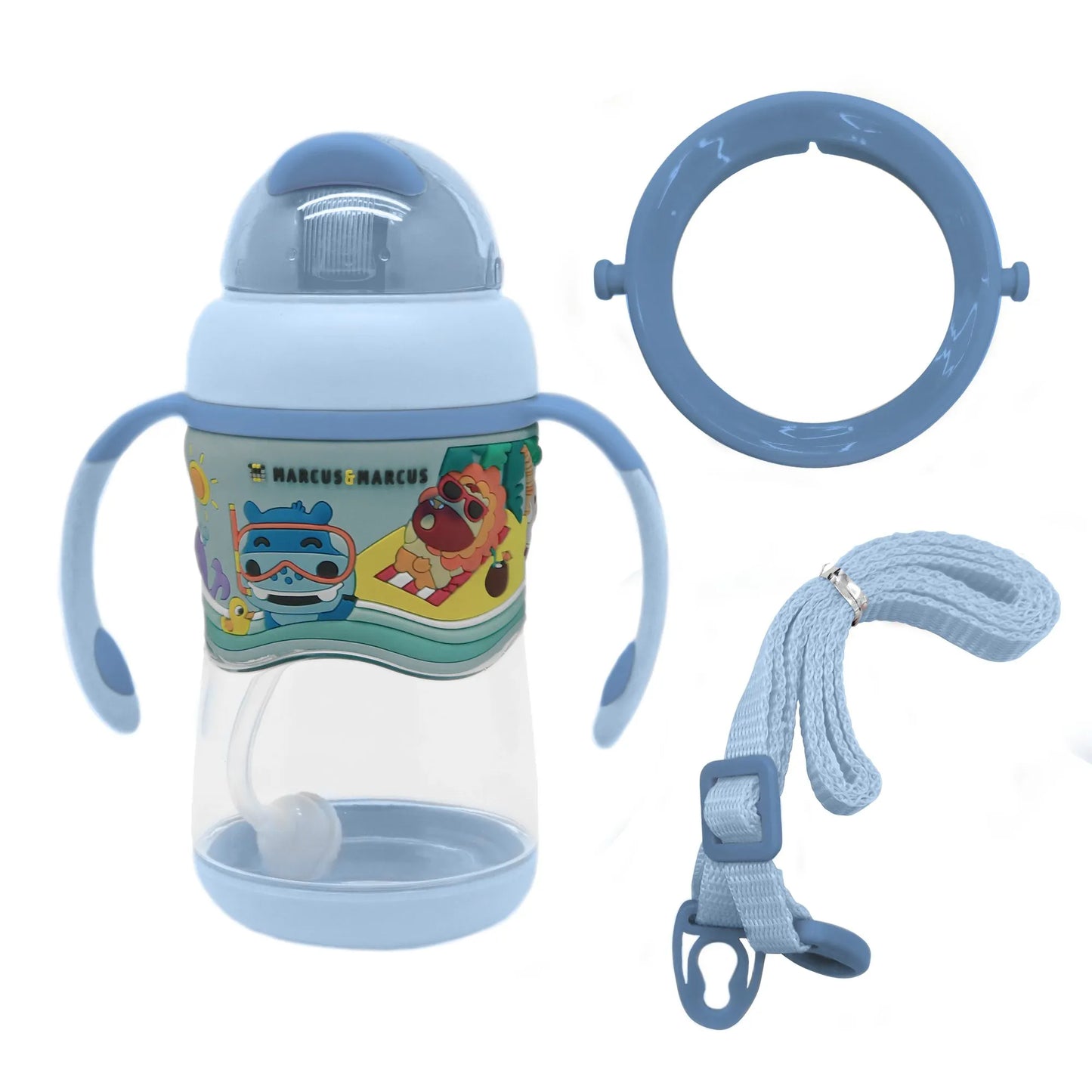 Copo Anti-vazamento 420ml 2 Estágios Em Tritan Azul Bebê