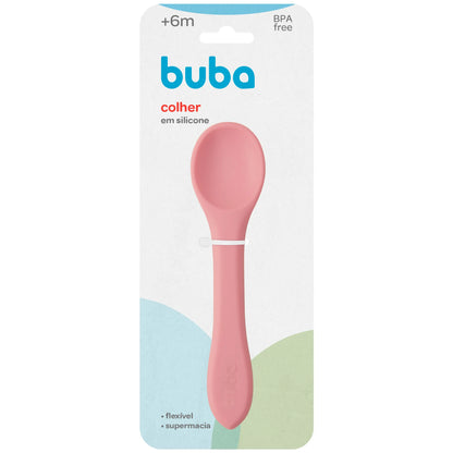 Colher Em Silicone Rosa - Buba