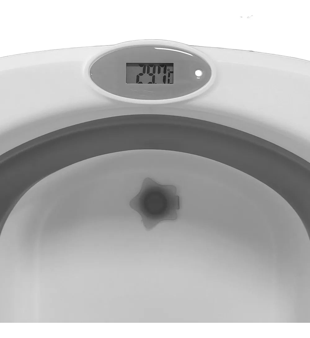 Banheira Bubbly Dobrável Com Suporte Cinza - Premium Baby