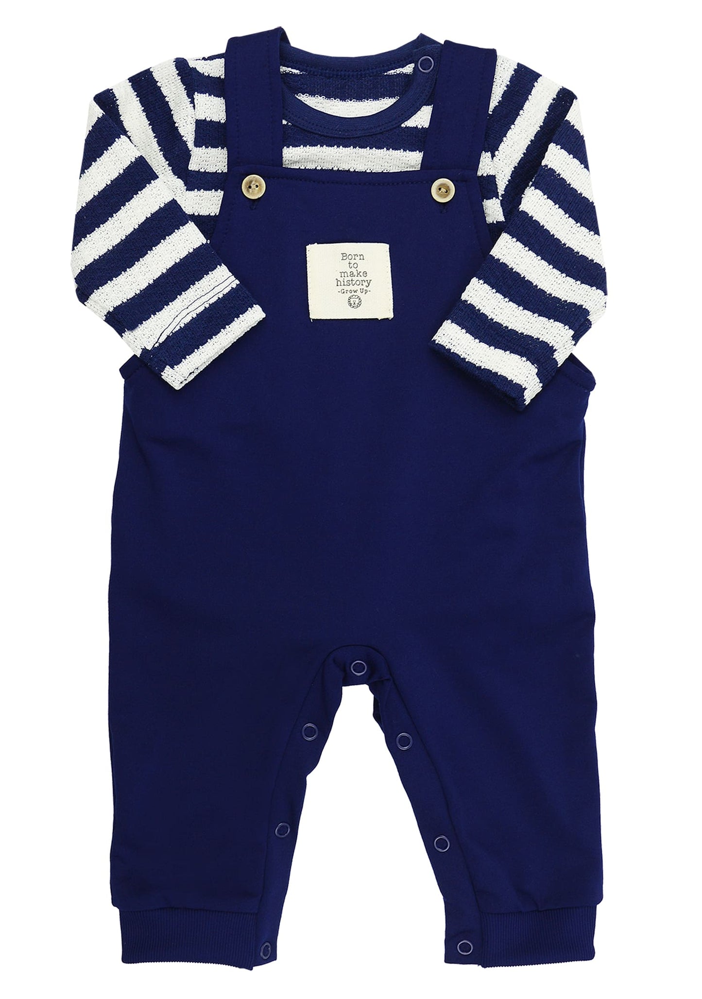 Jardineira com Body Promenade Marinho - Grow Up