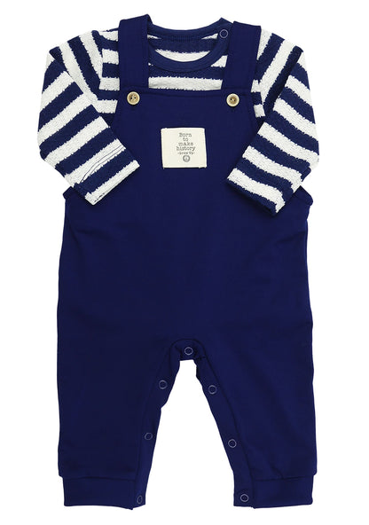 Jardineira com Body Promenade Marinho - Grow Up